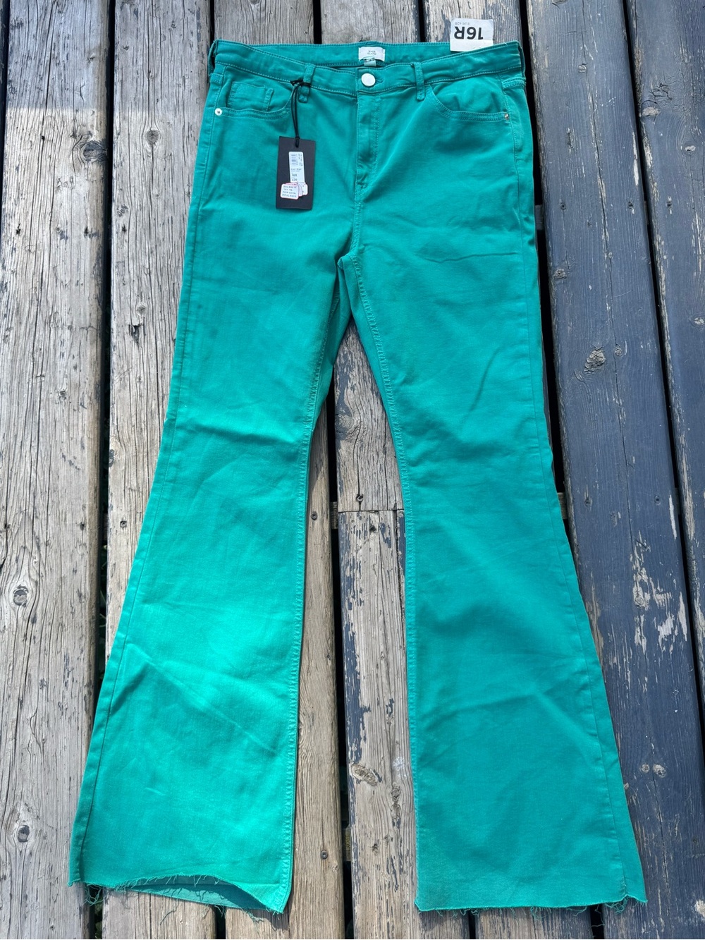 River Island Teal Flared Jeans